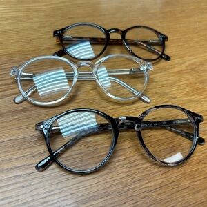 Trendy Round Blue Light Glasses Trio